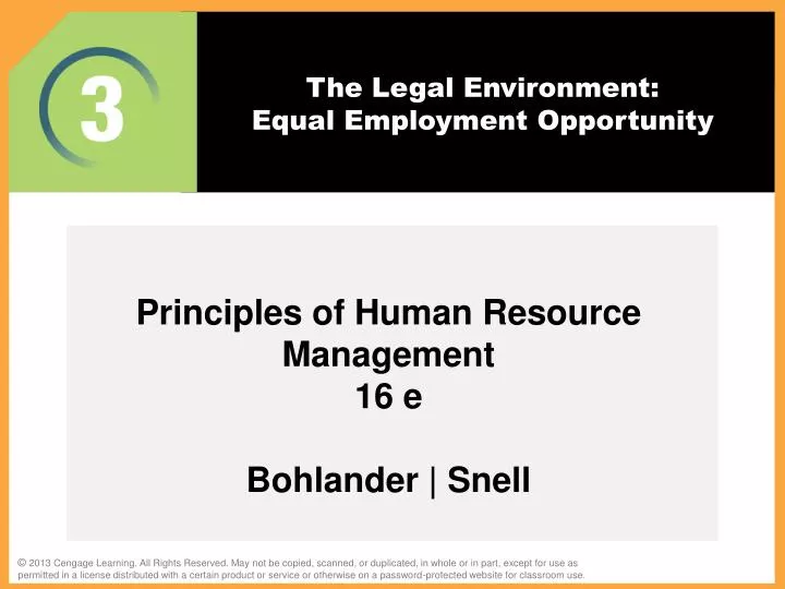 the legal environment equal employment opportunity