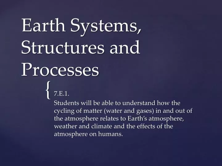 earth systems structures and processes