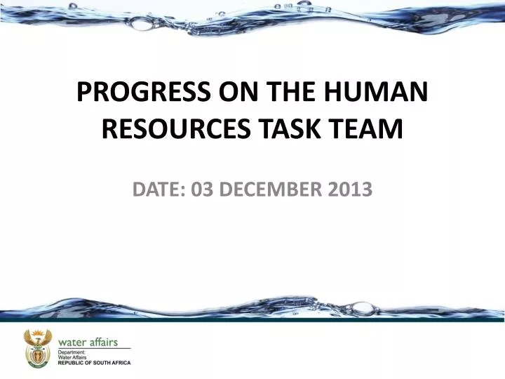progress on the human resources task team