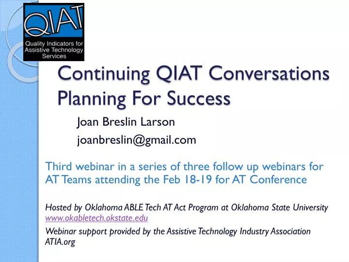 continuing qiat conversations planning for success