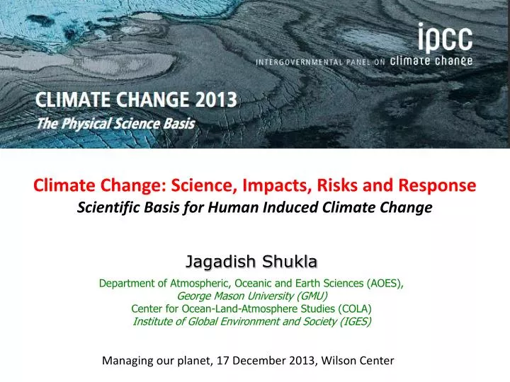 climate change science impacts risks and response scientific basis for human induced climate change