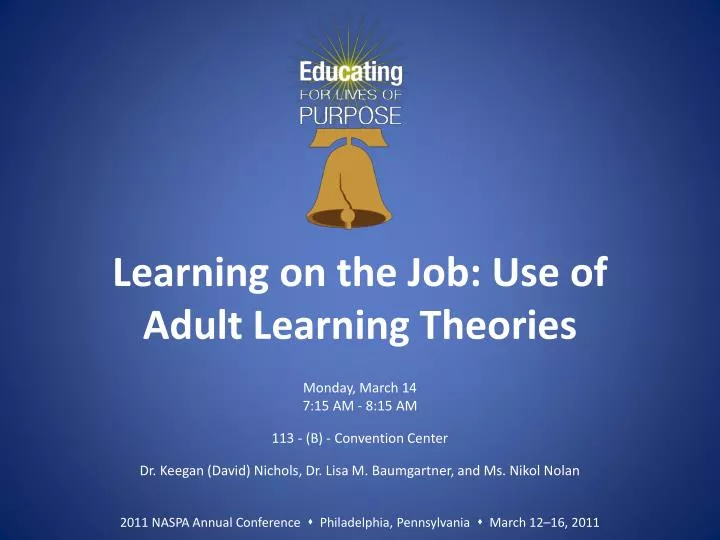 learning on the job use of adult learning theories