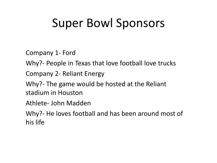 super bowl sponsors