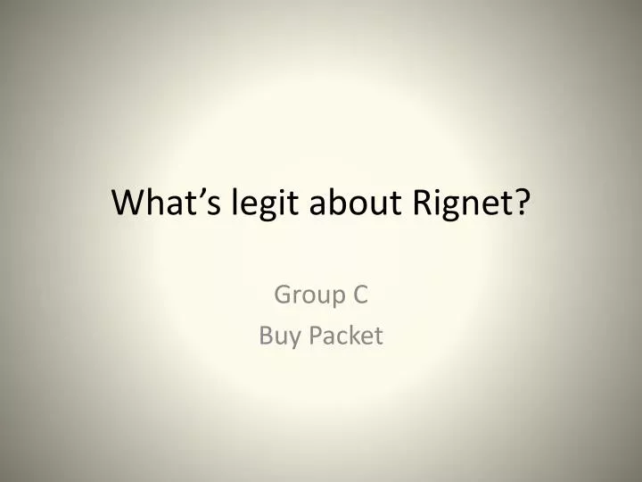 what s legit about rignet