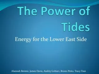The Power of Tides