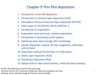 Chapter 9 Thin film deposition