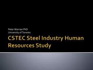 CSTEC Steel Industry Human Resources Study