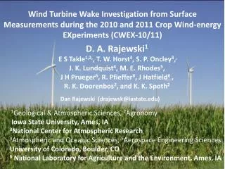 Wind Turbine Wake Investigation from Surface Measurements during the 2010 and 2011 Crop Wind-energy EXperiments (CWEX-10