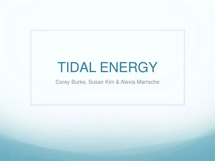 tidal energy
