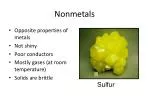 Nonmetals - slide 1