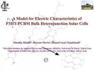 A Model for Electric Characteristics of P3HT:PCBM Bulk Heterojunction Solar Cells