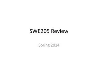 SWE205 Review