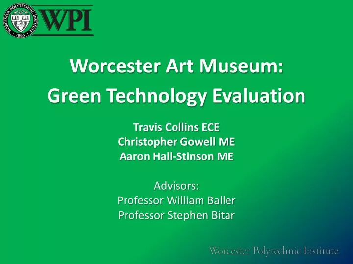 worcester art museum green technology evaluation