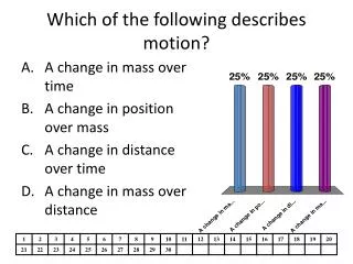 Which of the following describes motion?