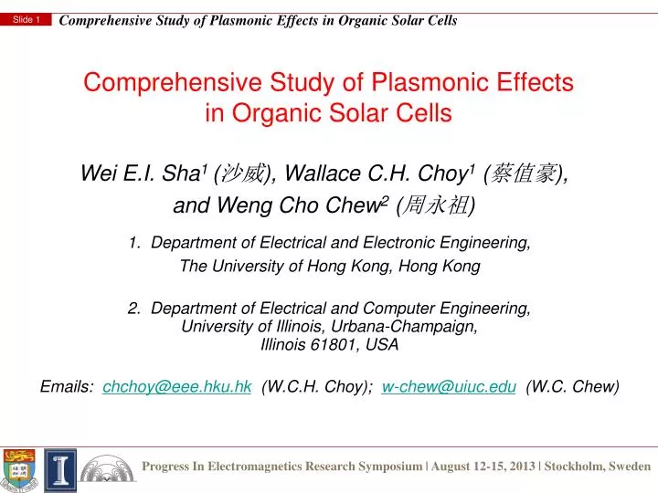comprehensive study of plasmonic effects in organic solar cells