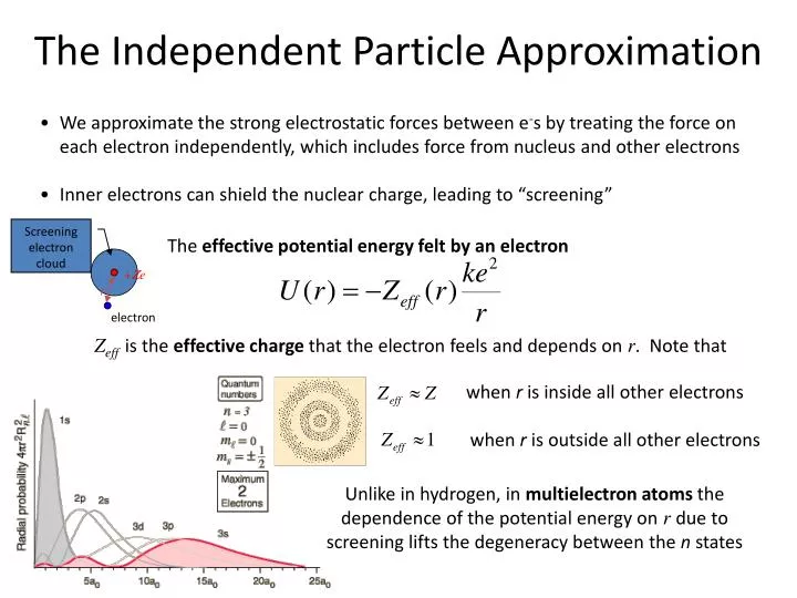 the independent particle approximation