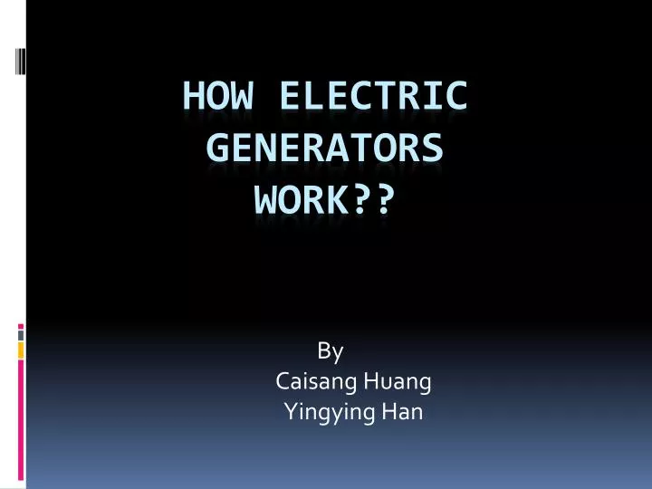 how electric generators work
