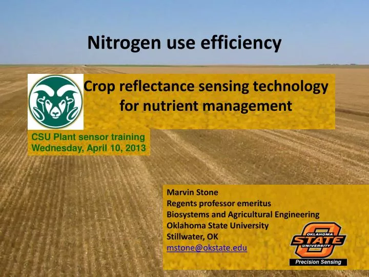 PPT Nitrogen Use Efficiency PowerPoint Presentation Free Download 