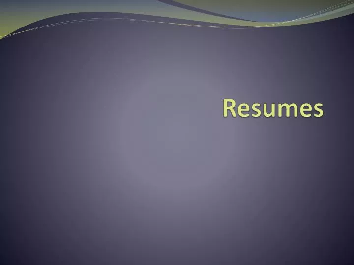 resumes