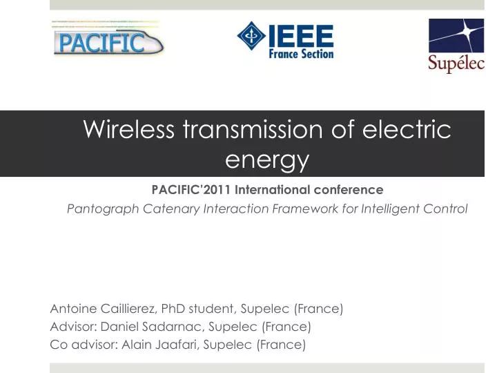 wireless transmission of electric energy