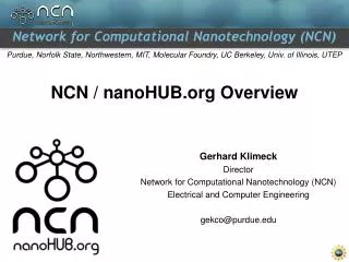 NCN / nanoHUB.org Overview