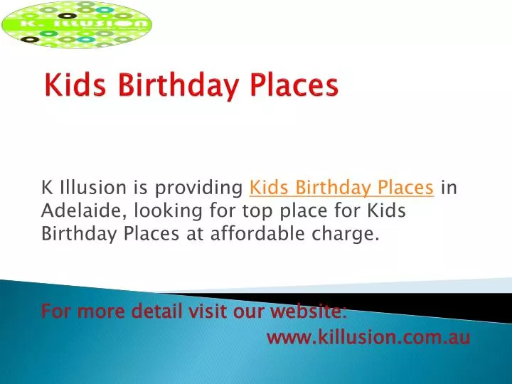kids birthday places