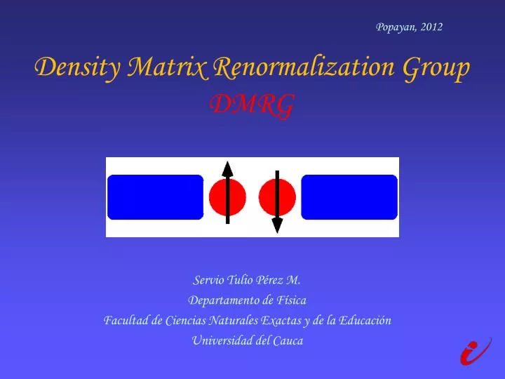 density matrix renormalization group dmrg
