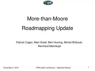 More-than-Moore Roadmapping Update