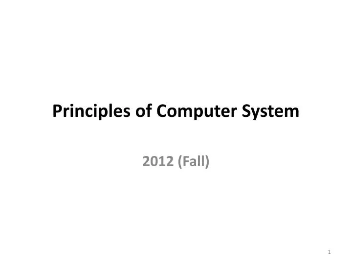 principles of computer system