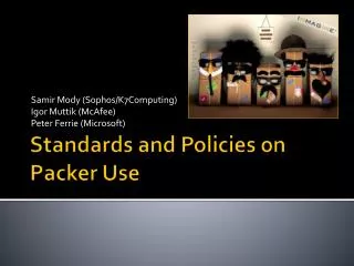 Standards and Policies on Packer Use