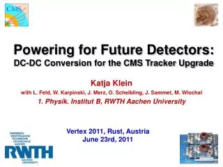 Powering for Future Detectors: DC-DC Conversion for the CMS Tracker Upgrade