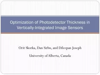 Optimization of Photodetector Thickness in Vertically-Integrated Image Sensors