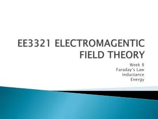 EE3321 ELECTROMAGENTIC FIELD THEORY