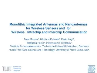Monolithic Integrated Antennas and Nanoantennas for Wireless Sensors and for Wireless Intrachip and Interchip
