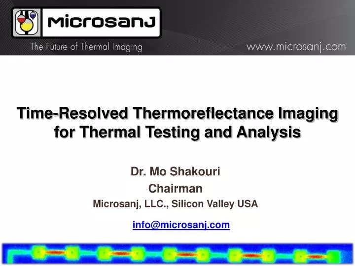time resolved thermoreflectance imaging for thermal testing and analysis