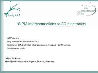 SiPM Interconnections to 3D electronics