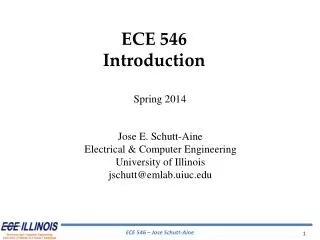 ECE 546 Introduction