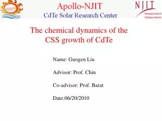 Name: Guogen Liu Advisor: Prof. Chin Co-advisor: Prof. Barat Date:06/20/2010