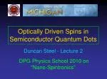 Optically Driven Spins in Semiconductor Quantum Dots - slide 1