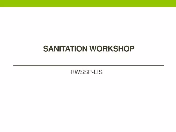 sanitation workshop