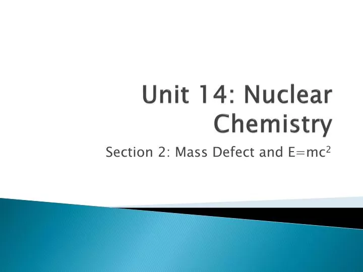 unit 14 nuclear chemistry