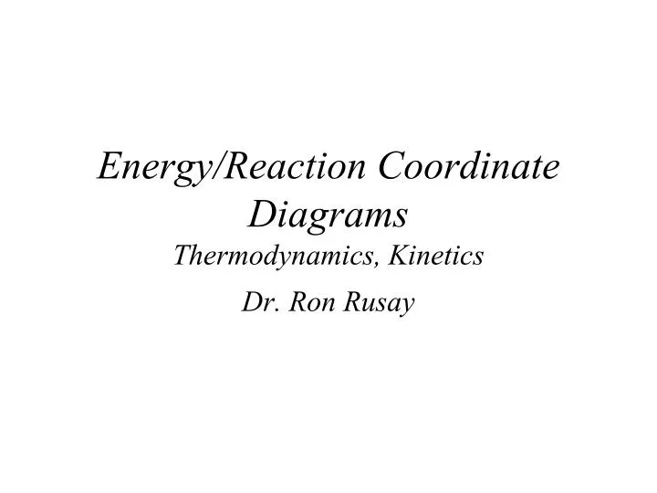 energy reaction coordinate diagrams thermodynamics kinetics