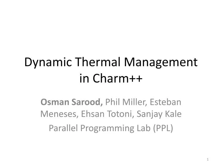 dynamic thermal management in charm