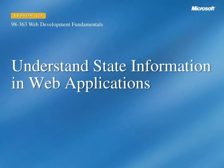 understand state information in web applications
