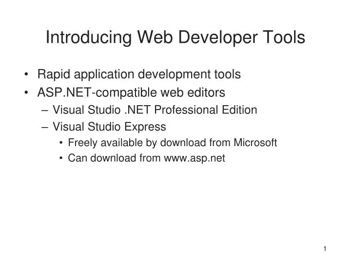 introducing web developer tools