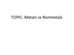 TOPIC: Metals vs Nonmetals - slide 1