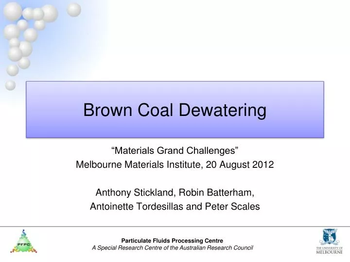brown coal dewatering