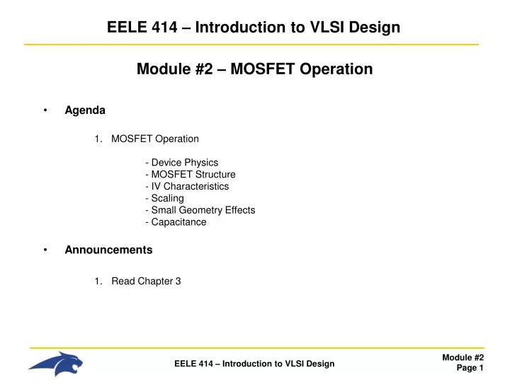 eele 414 introduction to vlsi design