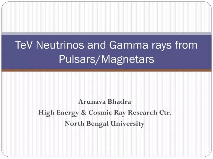 tev neutrinos and gamma rays from pulsars magnetars