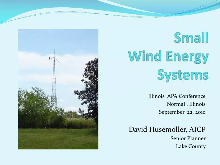 small wind energy systems